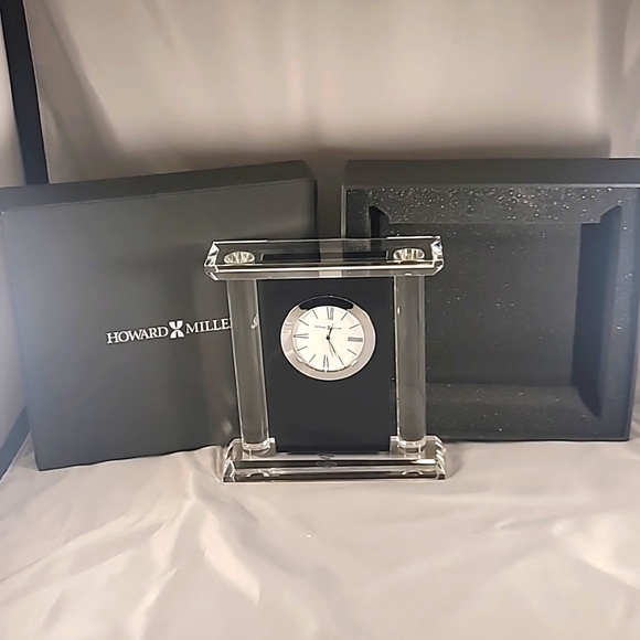 Howard Miller Crystal and Brass Clock